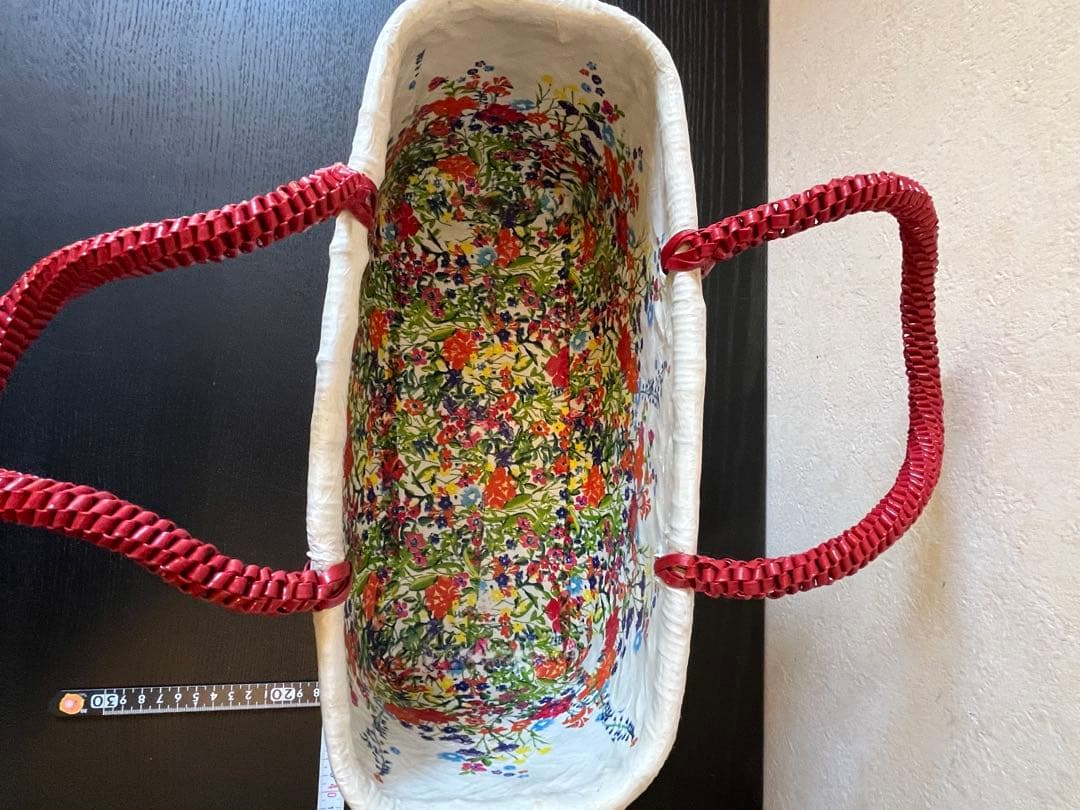 花柄　一閑張りカゴバック