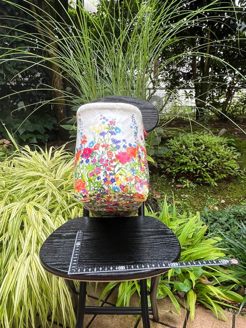 花柄　一閑張りカゴバック