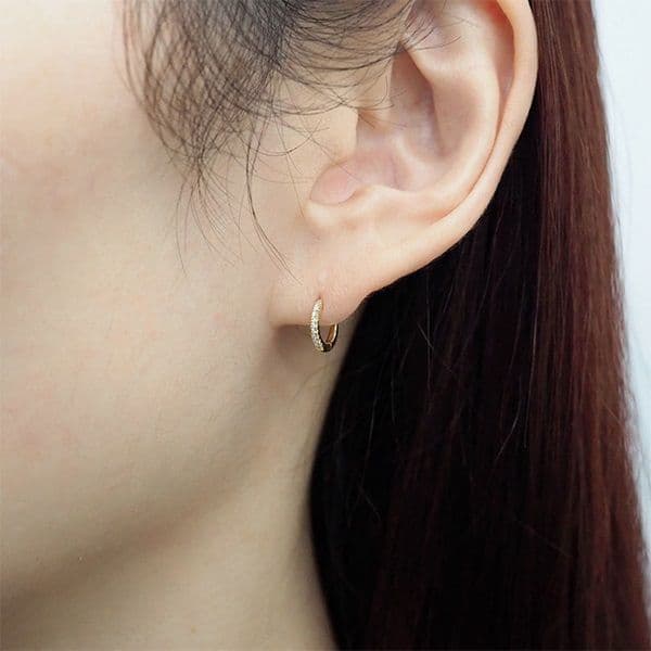 ととろ①　ポンテヴェキオ　K18YGダイヤモンドピアス