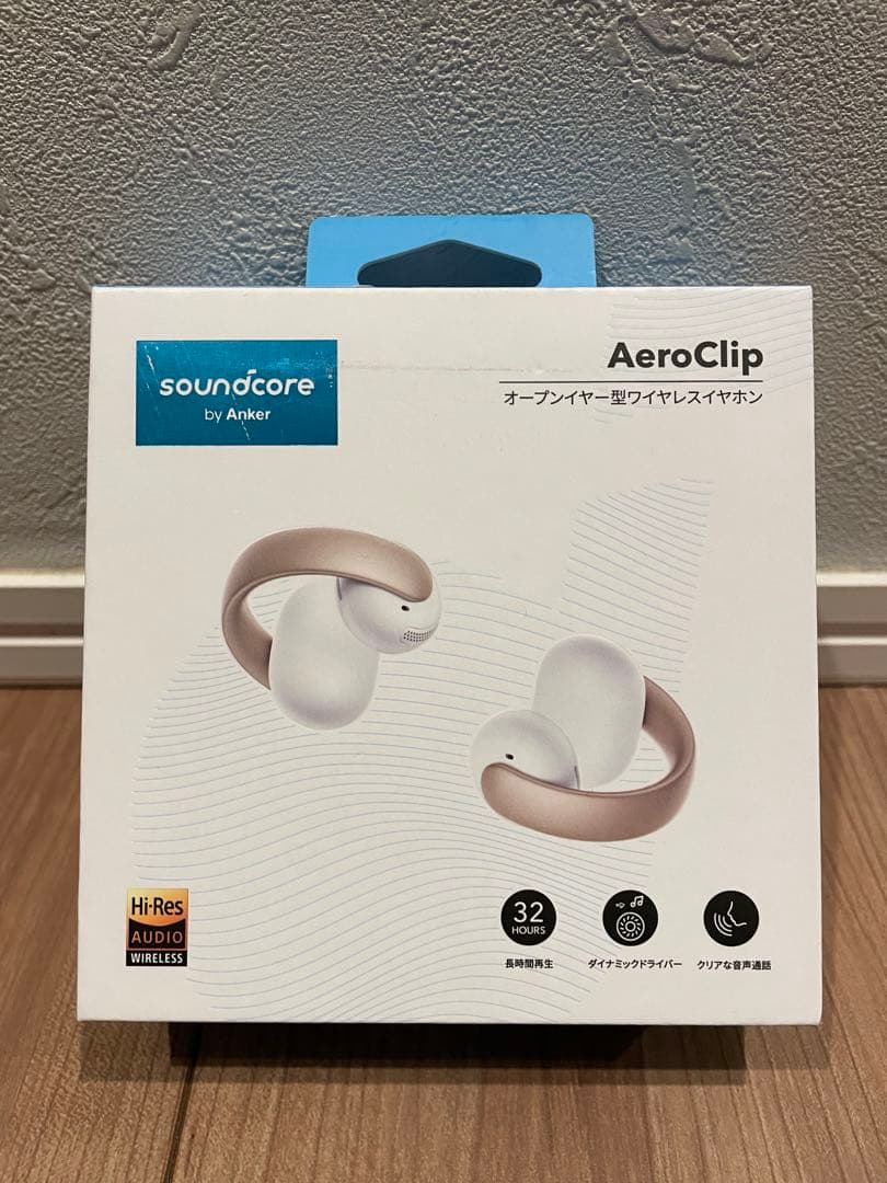 Anker Soundcore AeroClip ホワイト＆ゴールド