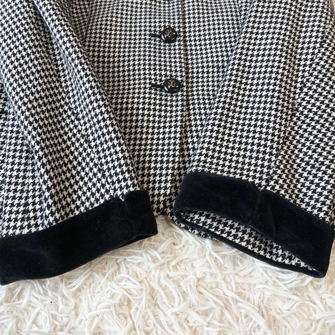 Burberrys 千鳥柄 ベロア ウールジャケット ブラック40 バーバリー
