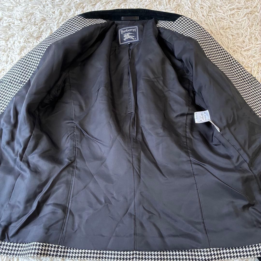 Burberrys 千鳥柄 ベロア ウールジャケット ブラック40 バーバリー
