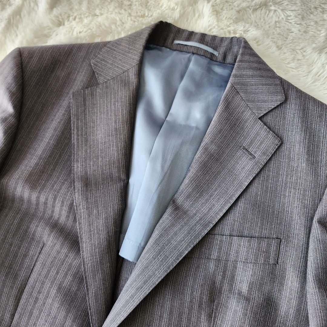 【未使用】ジェイプレス スーツ bower roebuck ストライプ グレー系