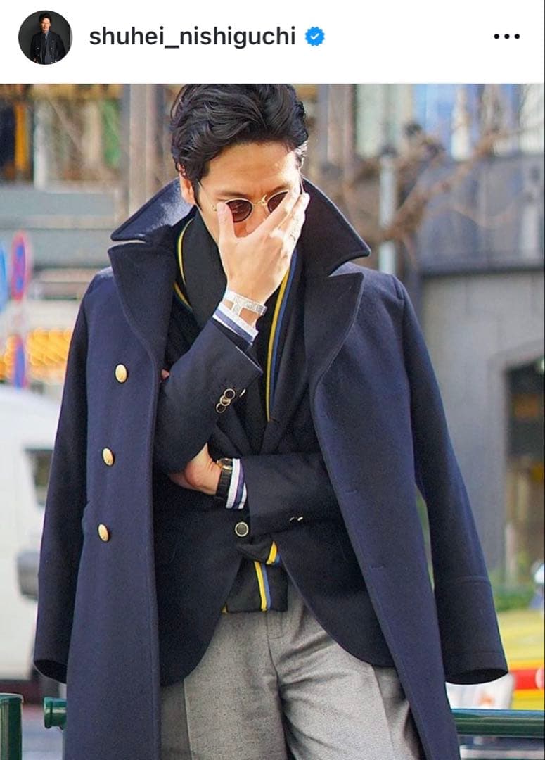 Sealup × BEAMS F / ライトメルトン ロングピーコート 44