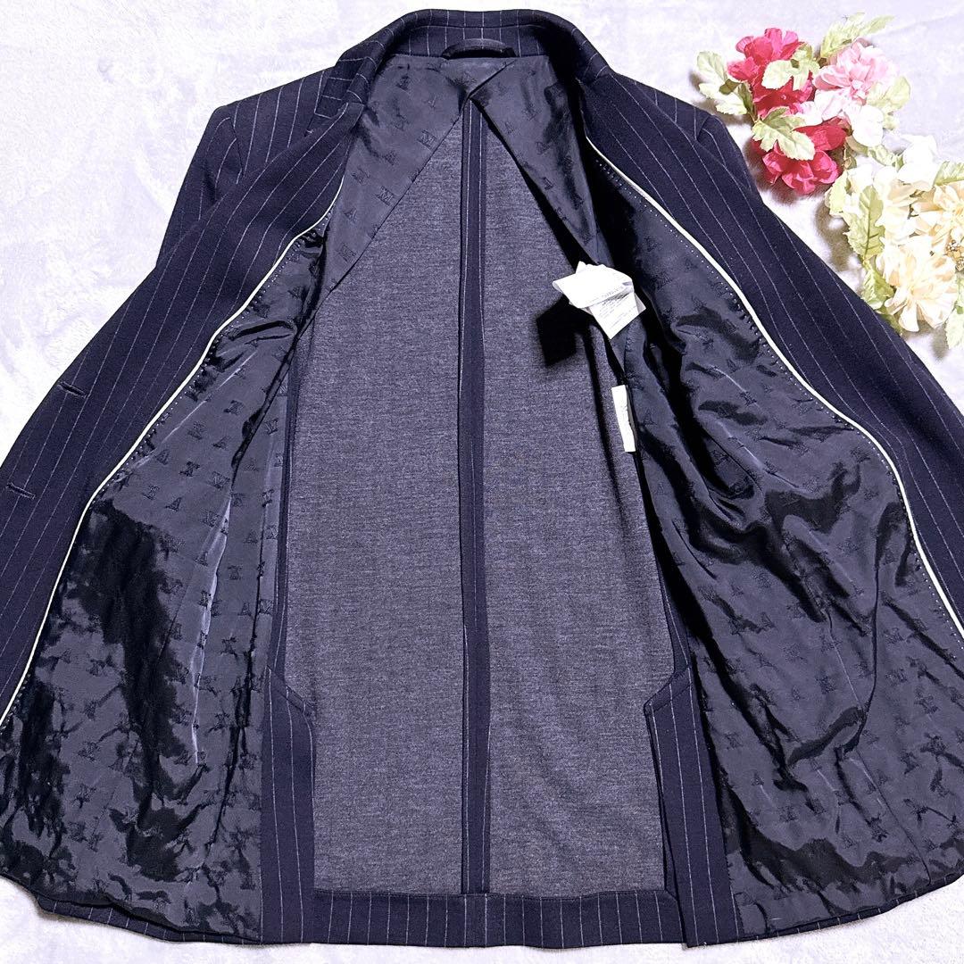 2XL【未使用】Max Mara テーラードジャケット モノグラム ストライプ