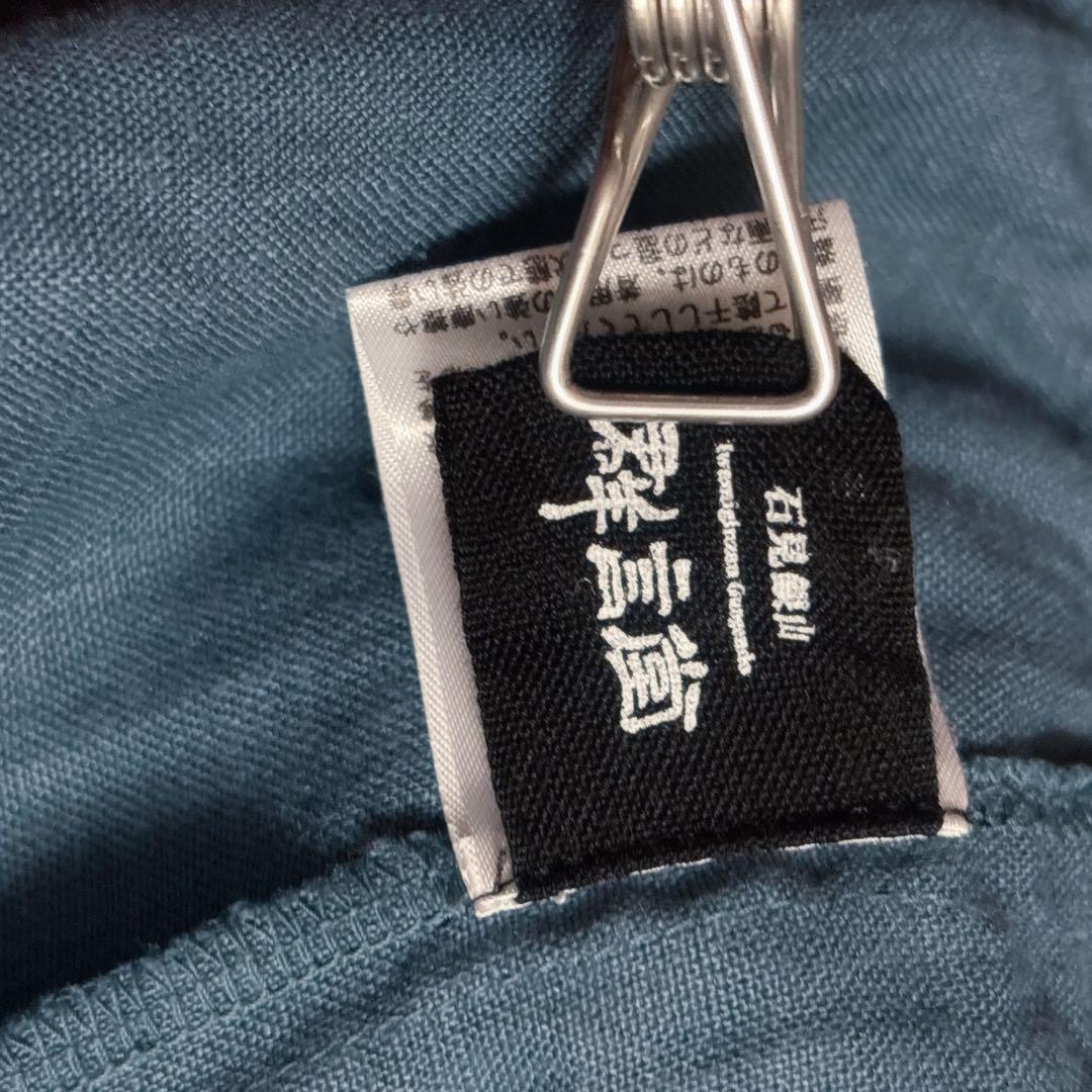 最終値下げ石見銀山群言堂グンゲンドウ リネンパンツ林檎 麻100%七分丈 ブルー