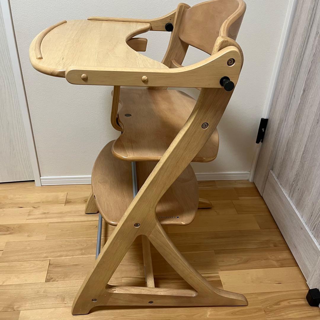 大和屋 すくすくチェアスリムプラス テーブル、ガード付 ハイチェア