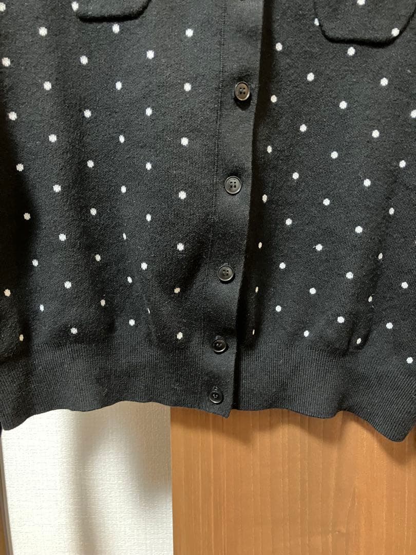 【最終価格】キャバン ドット柄 ブラックカーディガン