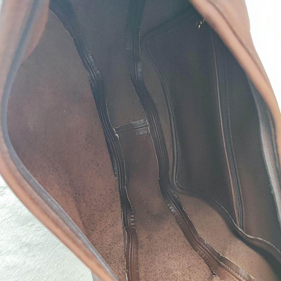 USA製OLD COACHハーフムーンワンショルダーバッグブラウン本革メンズ可