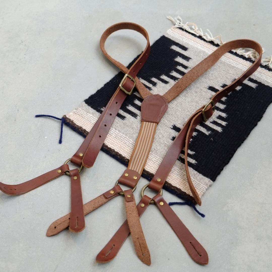 THE SUPERIOR LABOR 本革 サスペンダー ヌメ革 岡山メイド