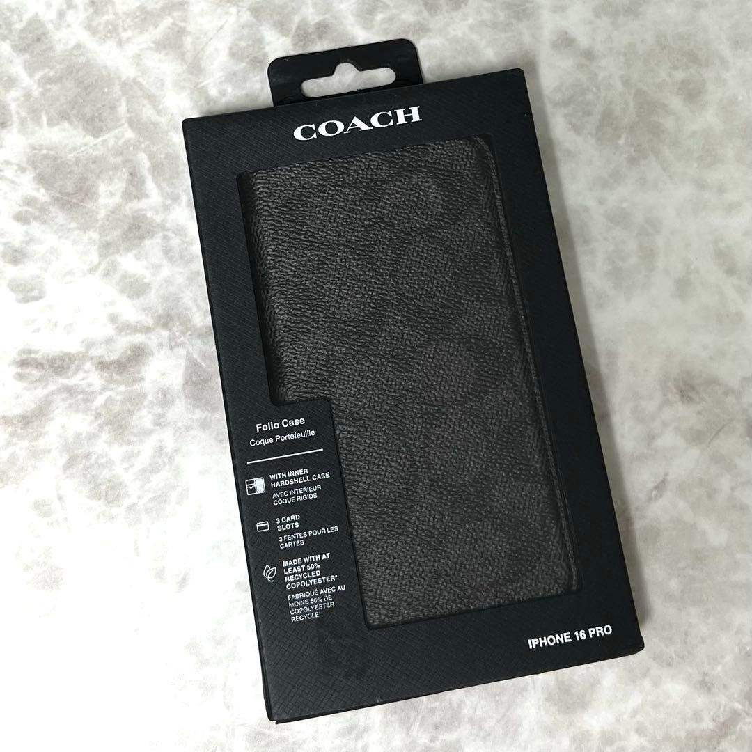 ◆新品 COACH コーチ iPhone16pro フォリオ ケース 手帳型◆