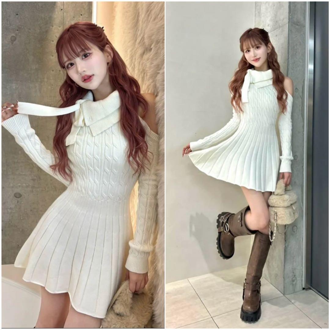 Darich《ダーリッチ》アメスリフレアニットミニワンピース IVO Ｓ