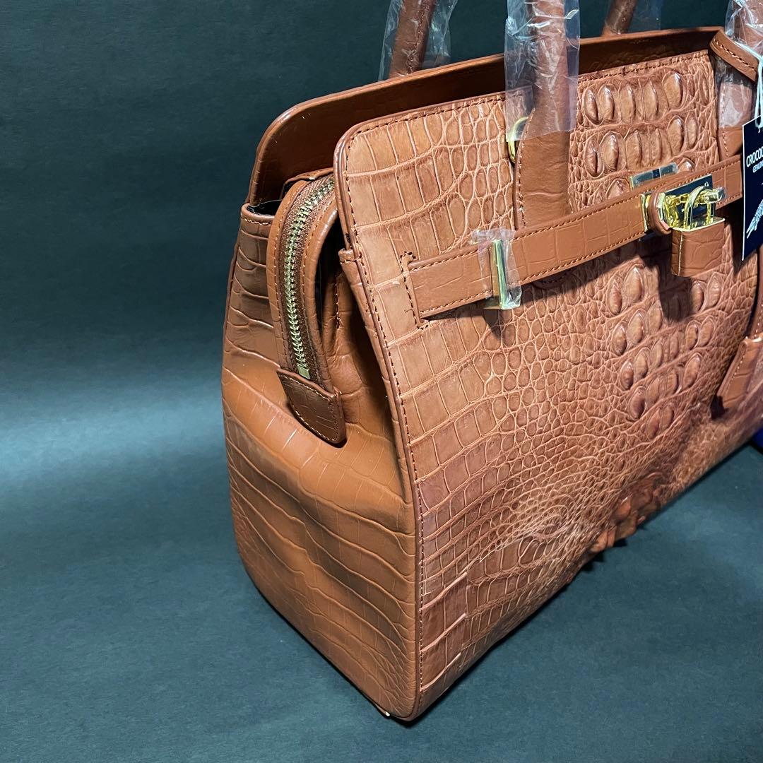 【新品・未使用】ロダニア クロコ革 2way ハンドバッグ ポーチ付 エレガント