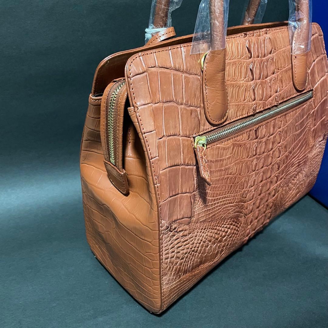 【新品・未使用】ロダニア クロコ革 2way ハンドバッグ ポーチ付 エレガント