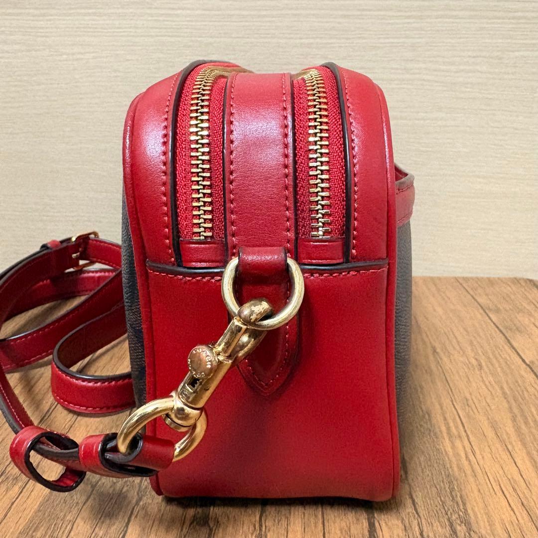 Coach ショルダーバッグ 中型 ブラウン/レッド