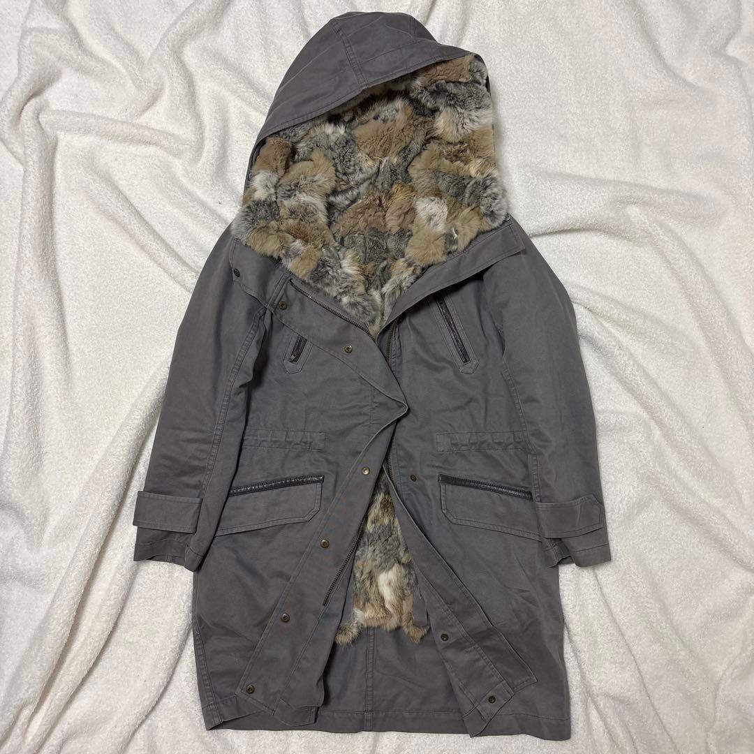 ダイアグラム　グレースコンチネンタル ラビットファーライナー付きモッズコート