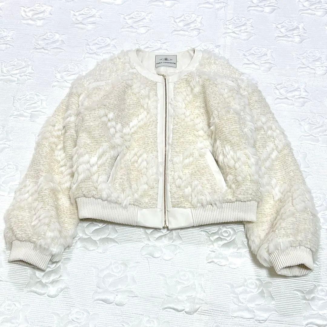 極美品❤︎GRACE CONTINENTAL ファーツイードジャケット ゆったり
