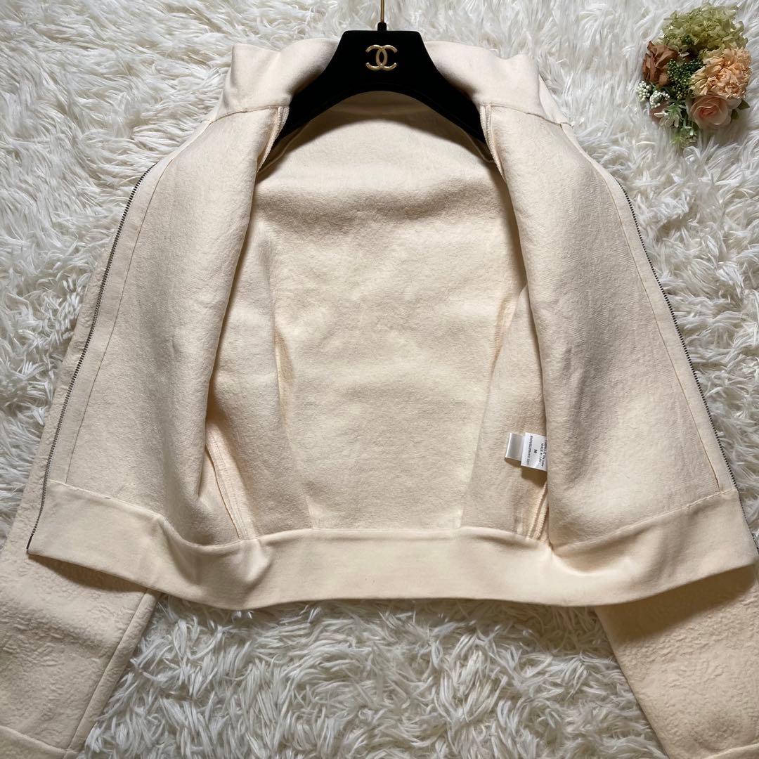 未使用級 アライア フラワーエンボス ジップアップ クロップド ジャケット