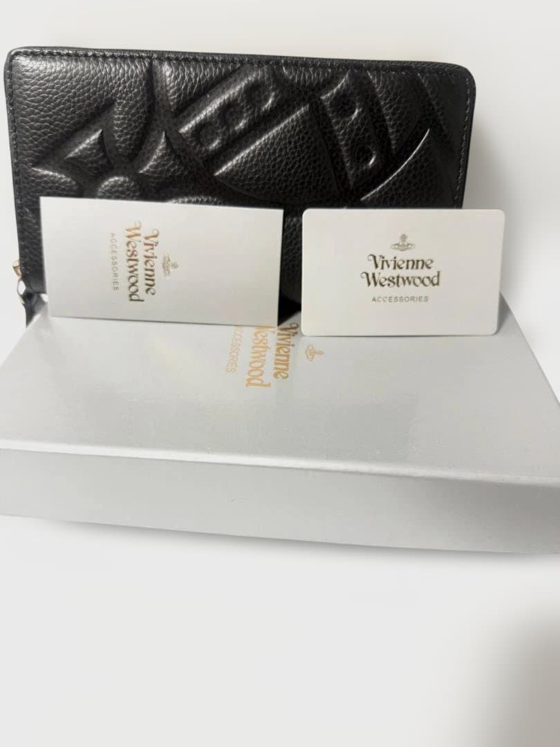 ヴィヴィアンウエストウッドvivienne westwood　オーブ型押ブラック