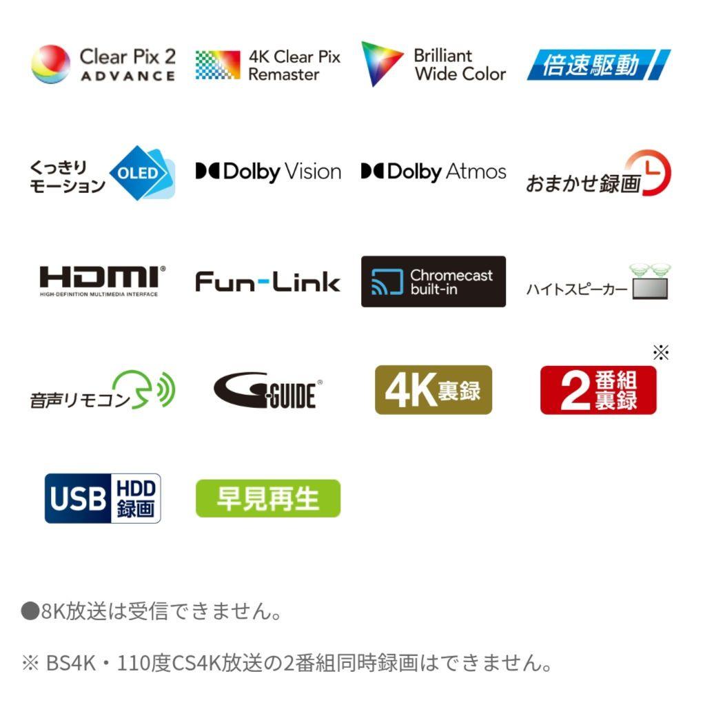 55インチ 有機ELテレビ HDD内臓2TB 保証付き