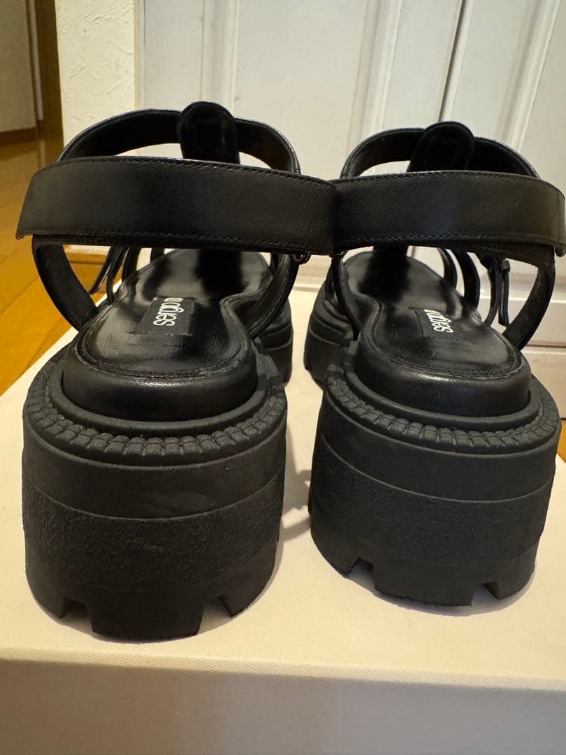 セルジオロッシ　SR 2024SS グルカ サンダル オールブラック　38