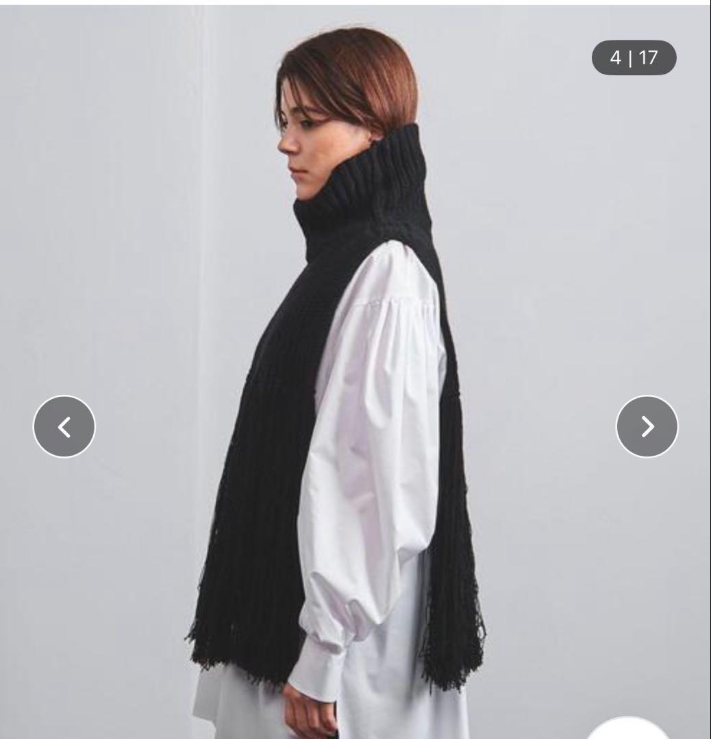 【11/29〜12/1値下】HYKE＊リブタートルネック　フリンジケープ