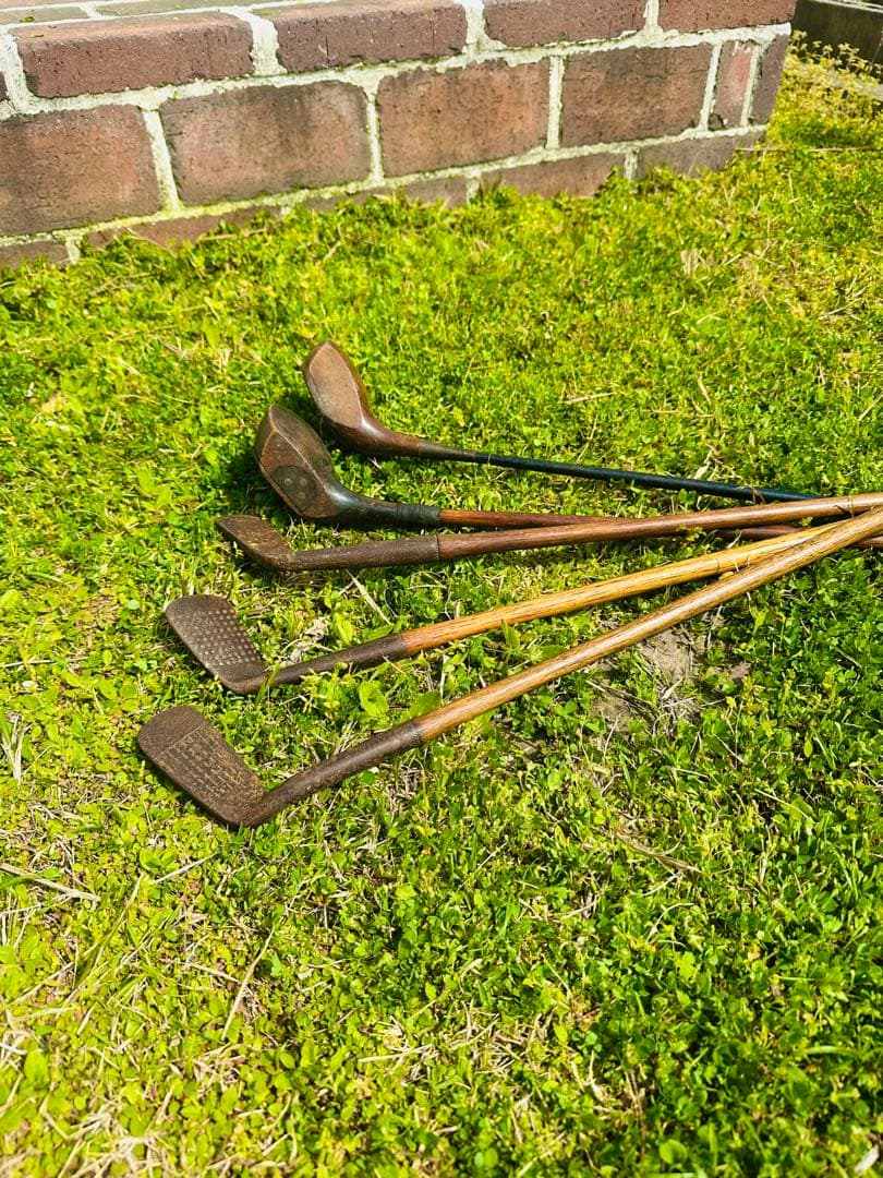 S*@様 クラシック　ゴルフクラブ5本　レトロ　アンティーク　オブジェ　木製