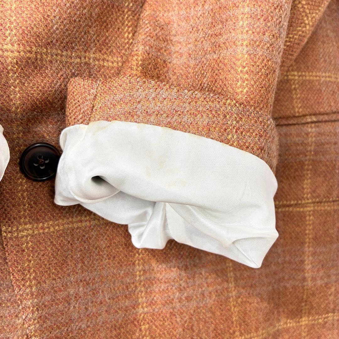 バーバリー　ジャケット　カシミヤ　羊毛　チェック　ブラウン　Burberry