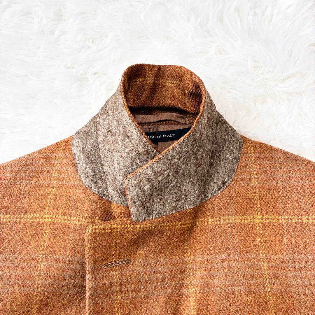 バーバリー　ジャケット　カシミヤ　羊毛　チェック　ブラウン　Burberry