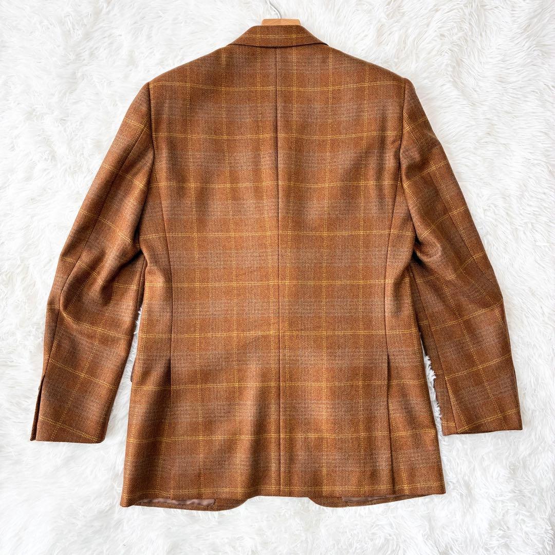 バーバリー　ジャケット　カシミヤ　羊毛　チェック　ブラウン　Burberry