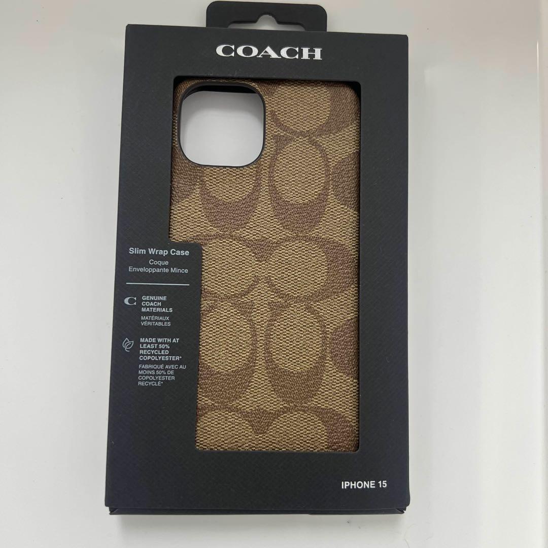 ☆限定商品☆ COACH iPhone15 ケース・シグネチャー キャンバス