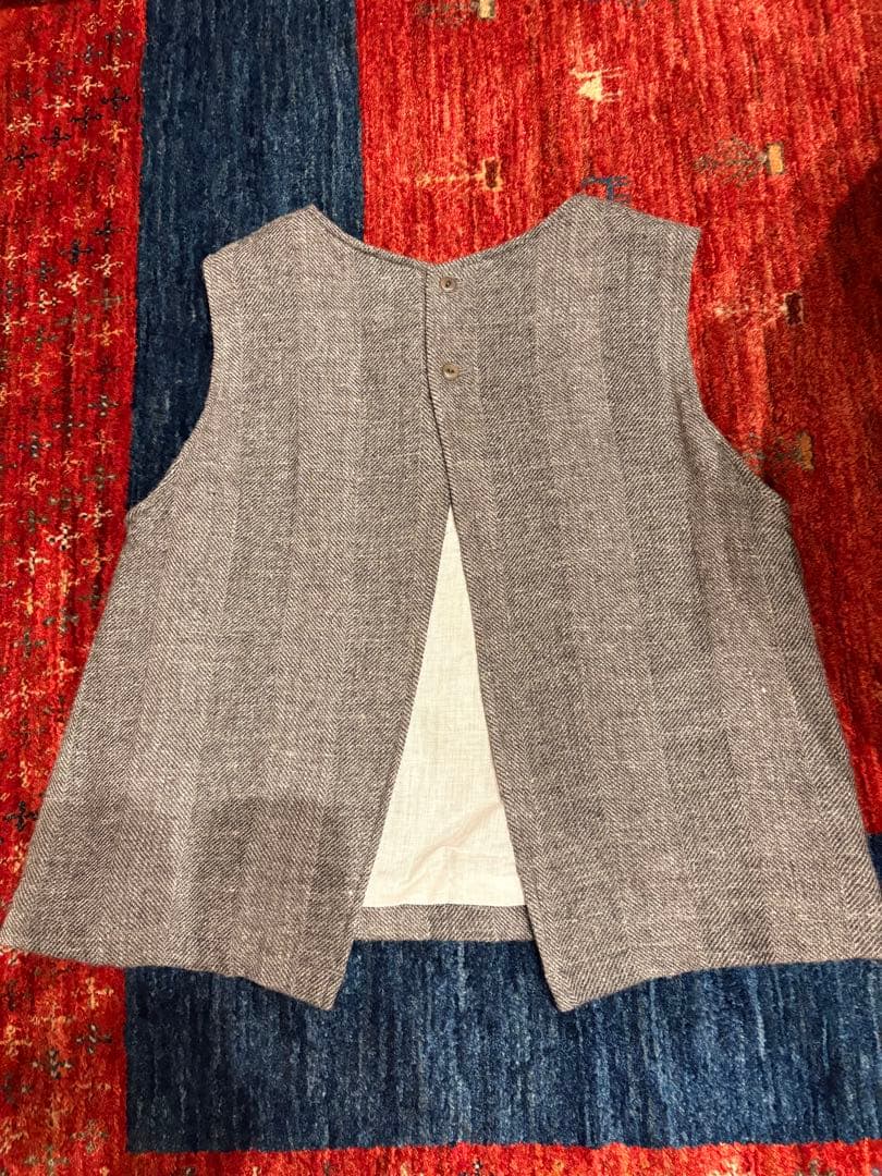 Joie de Vivreシェットランドウールリネンヘリンボーンベスト