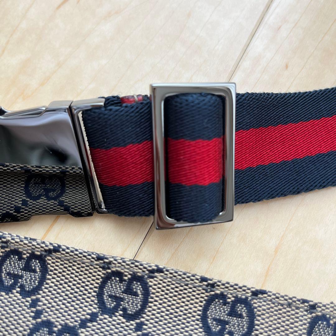 GUCCI グッチ GGキャンバス シェリーライン ウエストバッグ