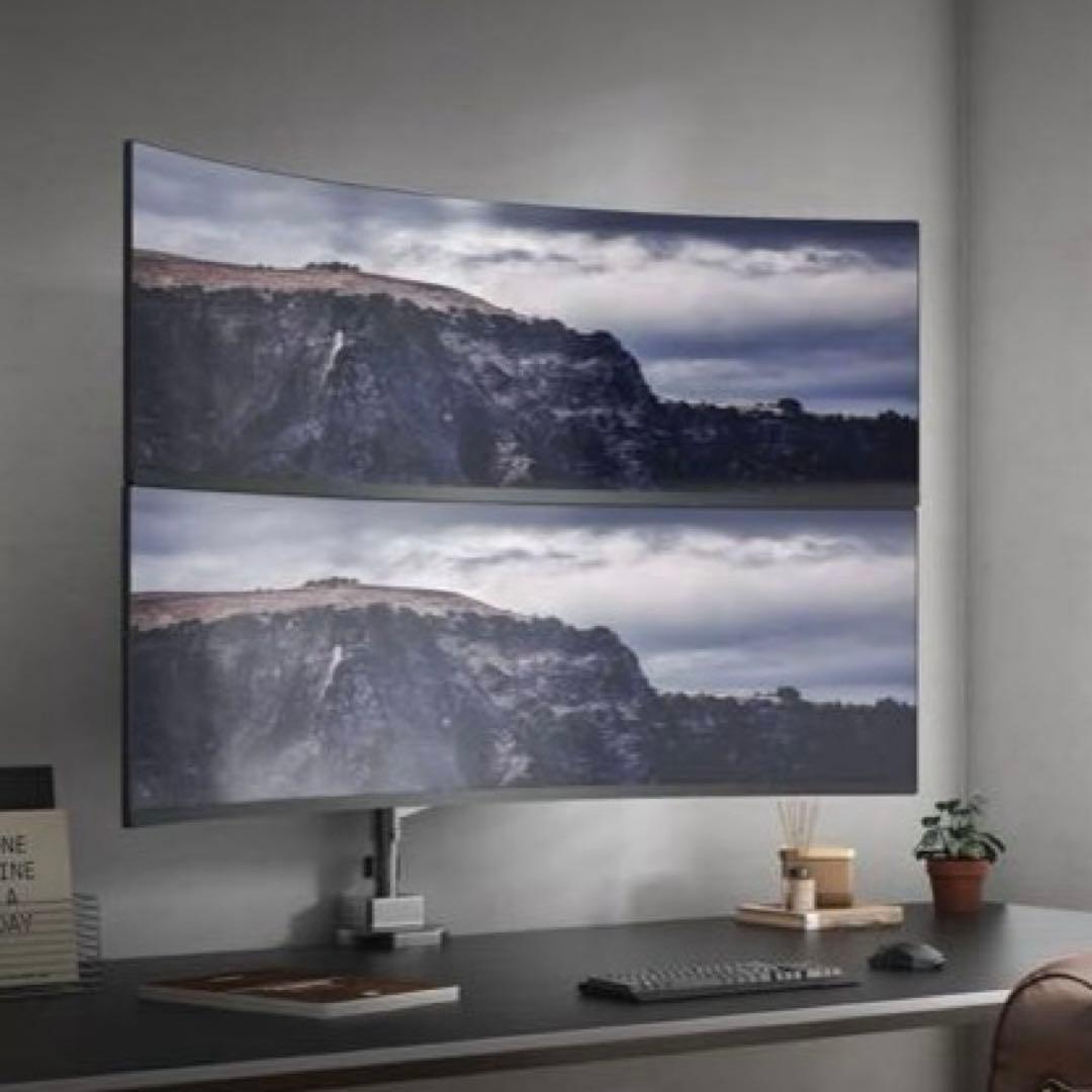 最終価格！　2画面モニターアーム 最大57インチ　耐荷重~27kg