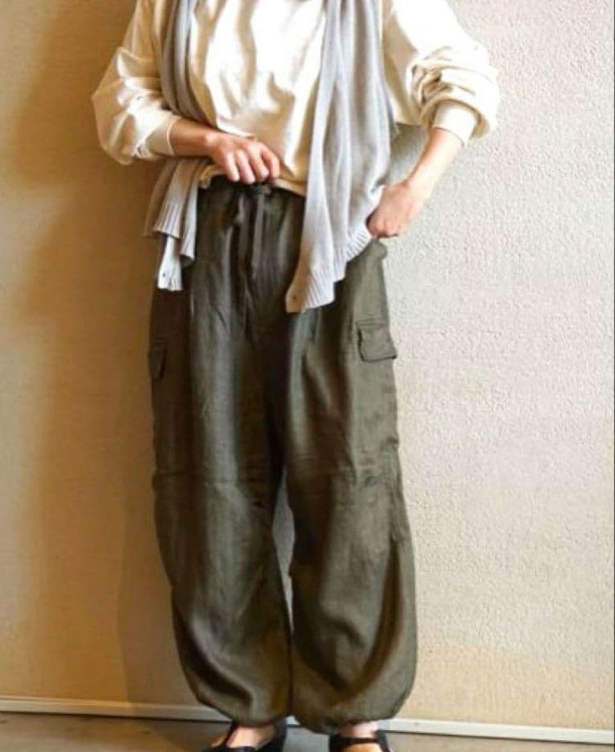 とも journalstandard luxe リネンヘリンカーゴパンツ