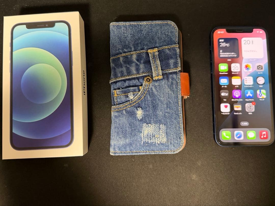 iPhone 12 128GB 青　カバー　充電器