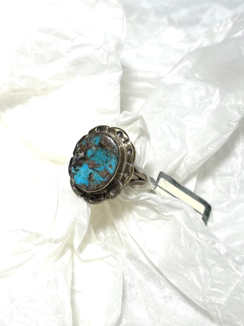 【新品未使用】 ターコイズ シルバーリング 約16号