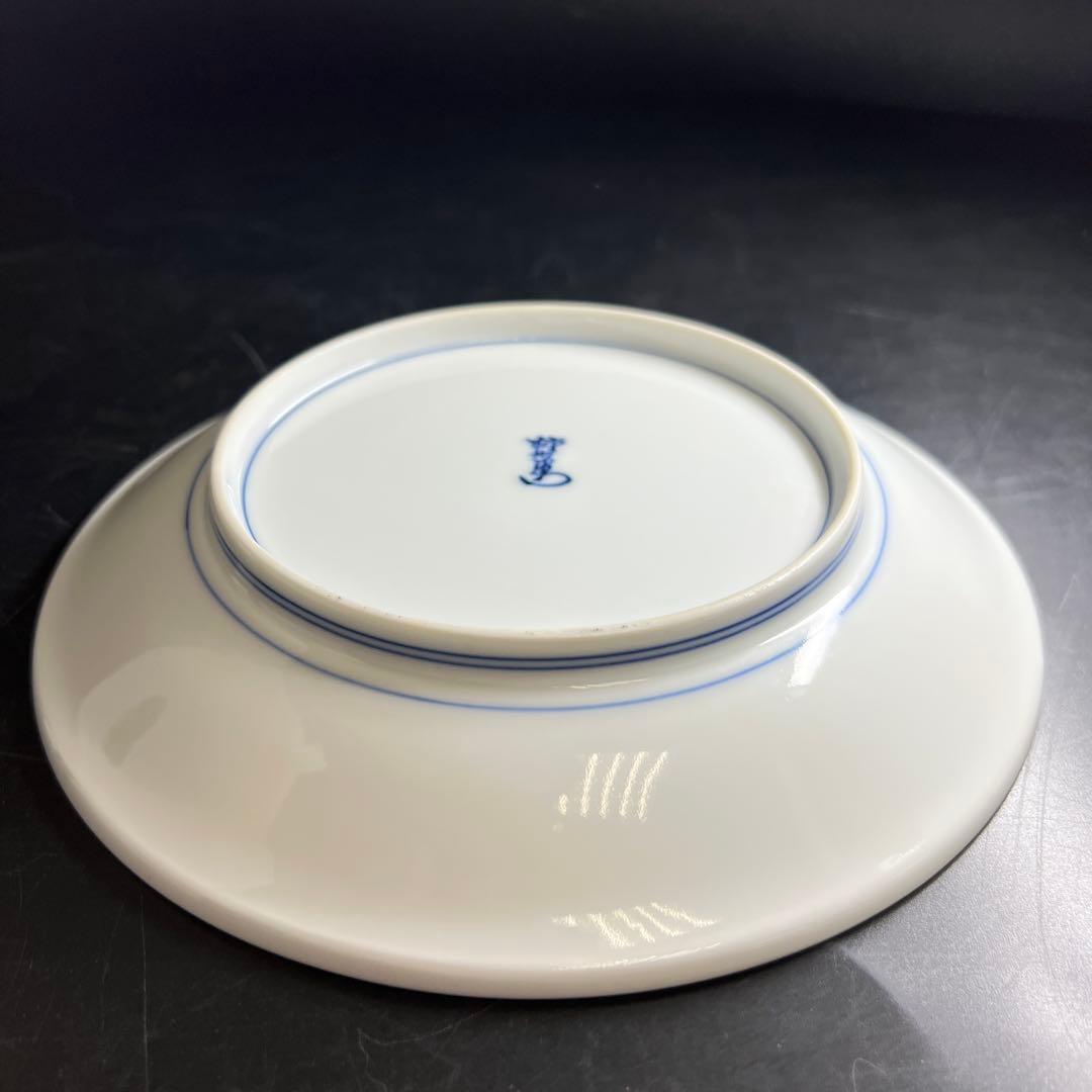 十四代　酒井田柿右衛門　初代の画額皿　共箱　18.8㎝　東Y7-1125☆2F