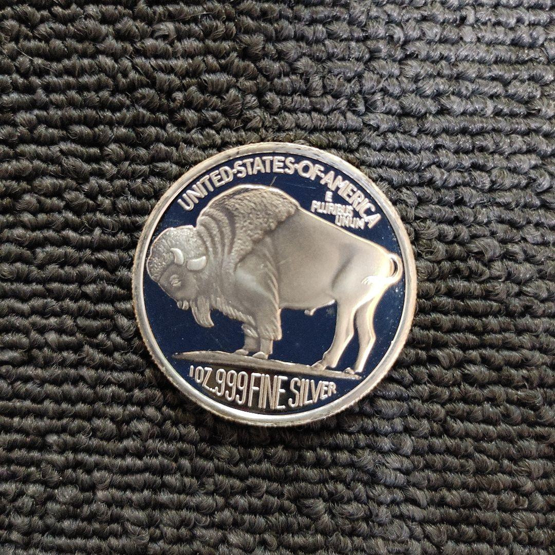 999ファインシルバー 純銀インディアンヘッド　バッファロー　ネイティブア