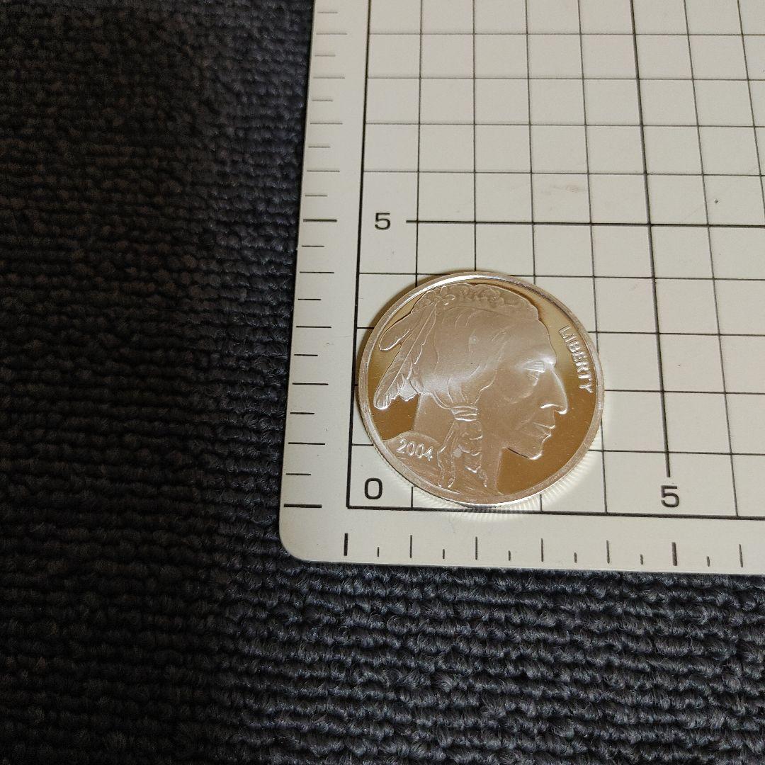 999ファインシルバー 純銀インディアンヘッド　バッファロー　ネイティブア