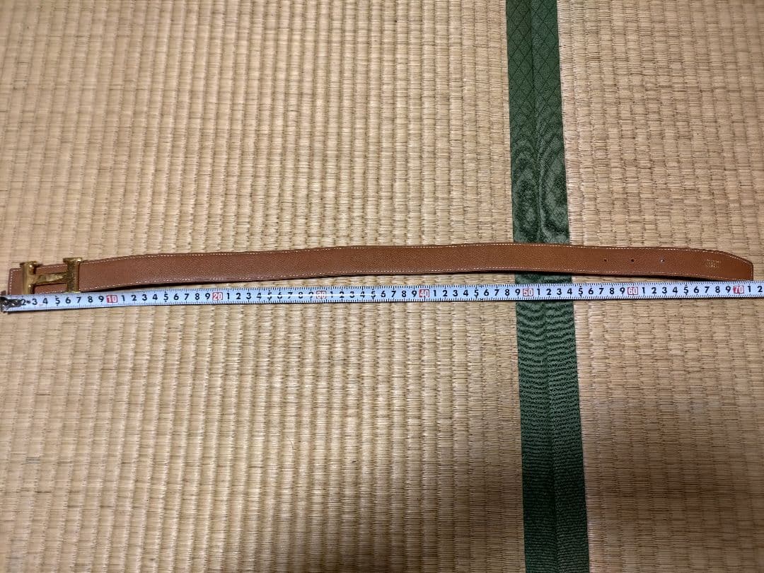HERMES ブラウンレザー ベルト H型