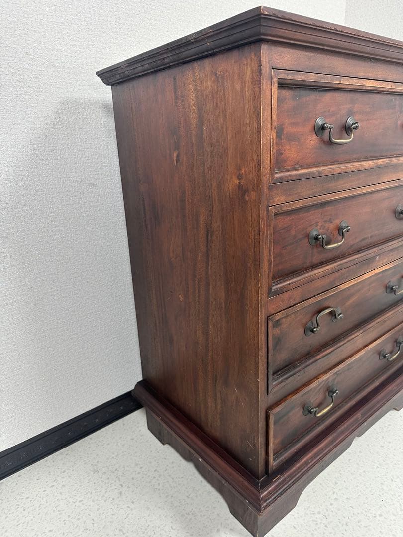 イギリス製 英国 クラシック 4段 チェスト オーク材 無垢材タンス ※i4※