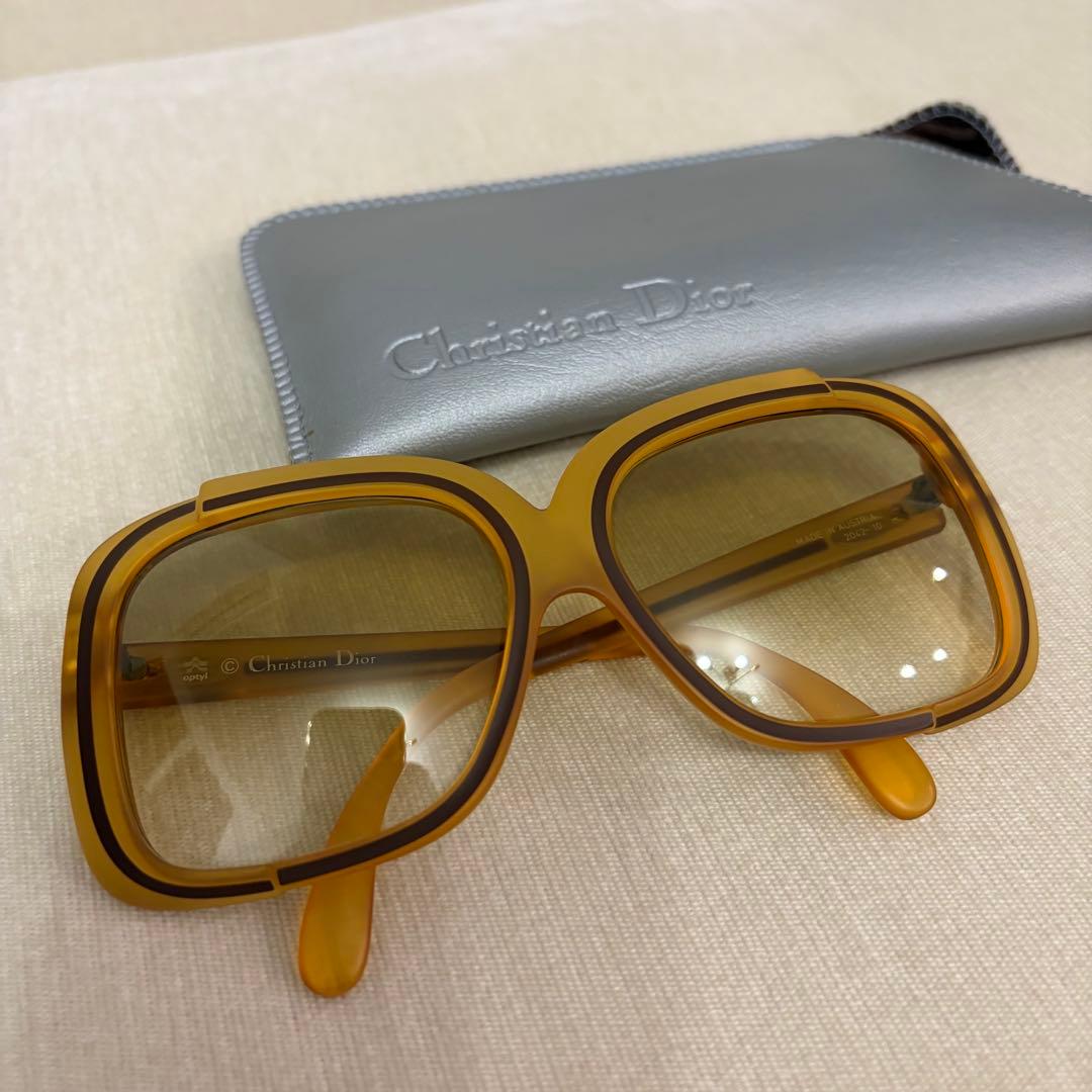 Christian Dior ブラウン スクエア サングラス　ヴィンテージ