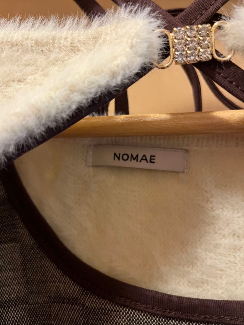 NOMAE　シャギーボレロロングチェックワンピース