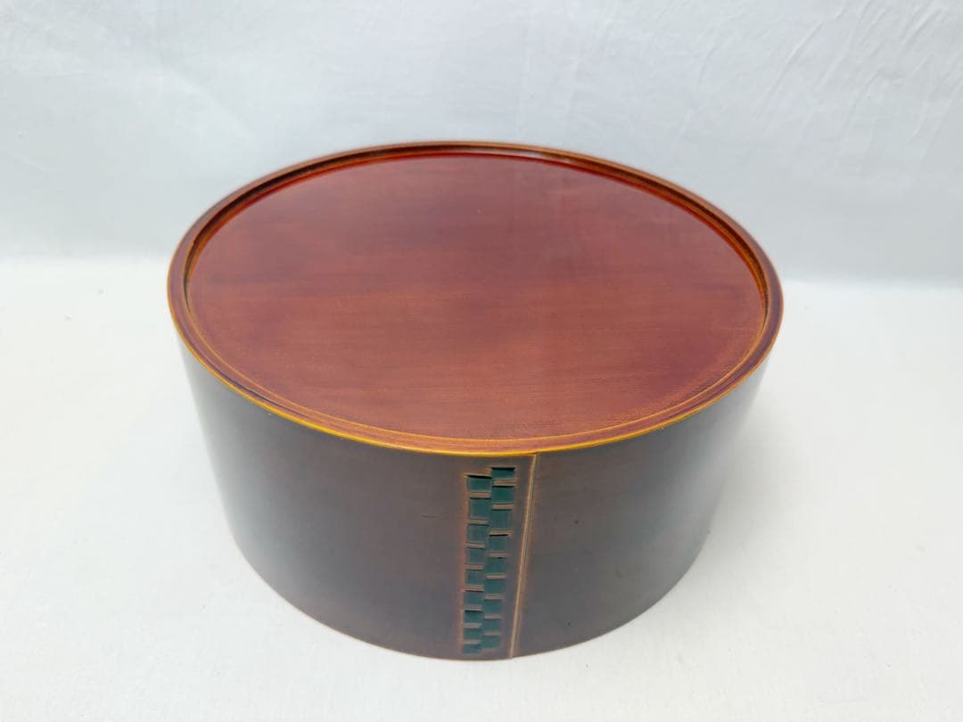 未使用 茶道具 紅 飛騨春慶塗 天然木製 茶櫃 伝統工芸 元箱