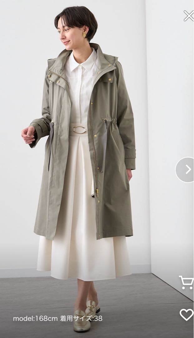 ANAI ブライトツイルライナー付モッズコート　38