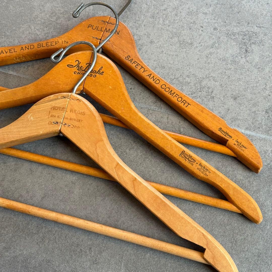 ビンテージ ウッド ハンガー 木製 アメリカ アンティーク　古着屋
