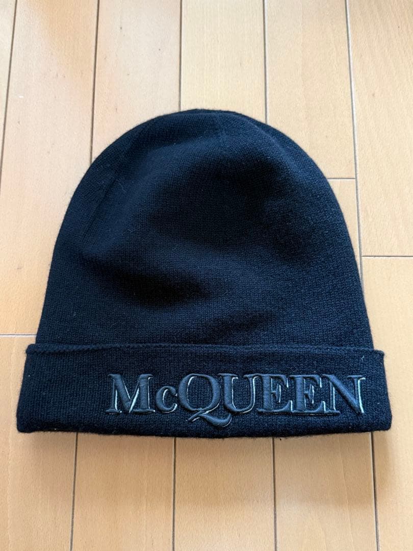 Alexander McQueen ブラックニット帽 L