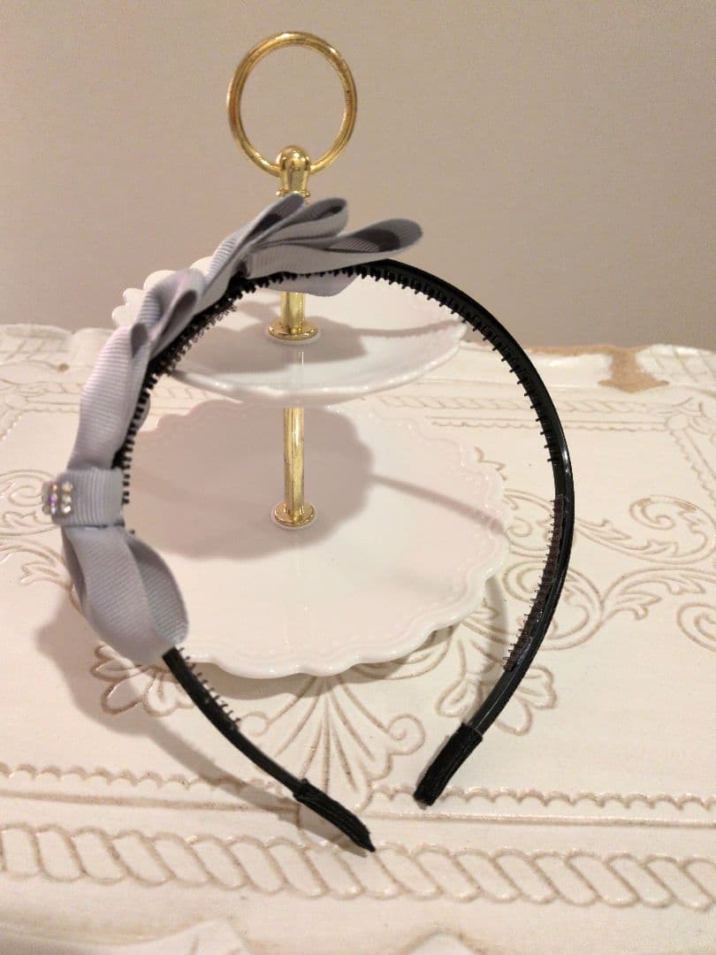 【R・カ】リボン・カチューシャ(クリスタルストーン)