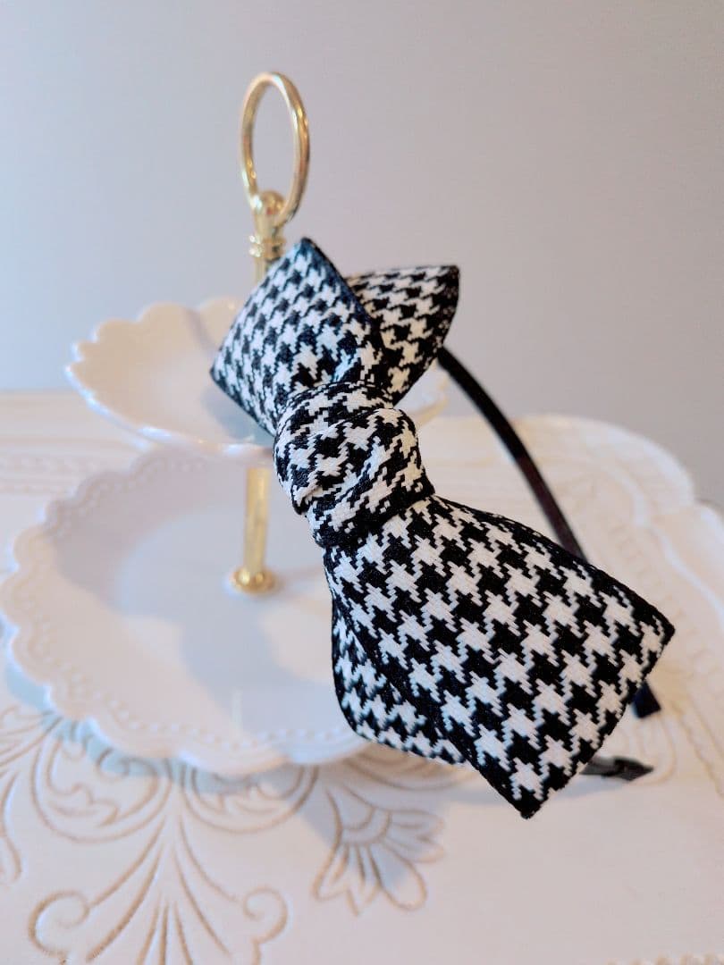 【R・カ】リボン・カチューシャ(クリスタルストーン)